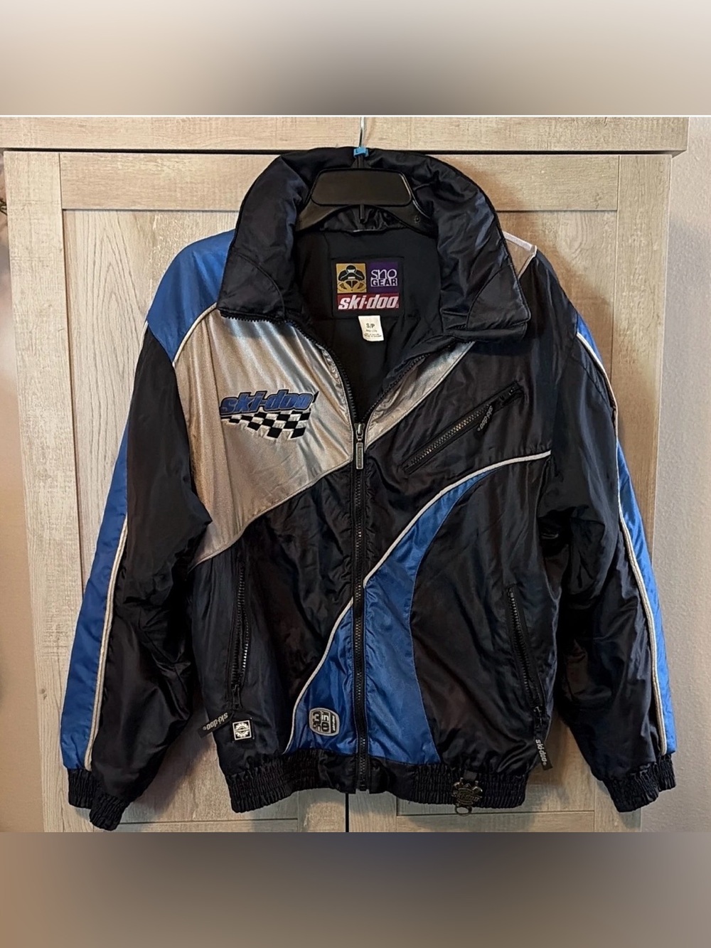 Ski-Doo Men's Black, Blue & Silver Insulated Ski Jacket